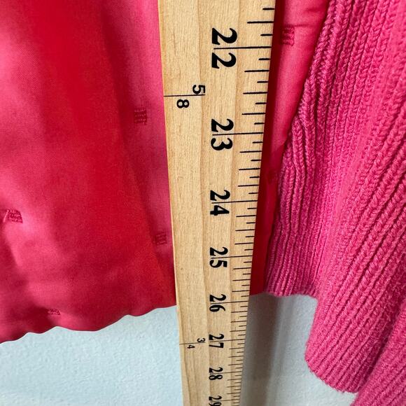 J. McLaughlin Women's Silk Quilted Pink Coral Full Zip Athleisure Sweater Small - Picture 3 of 6